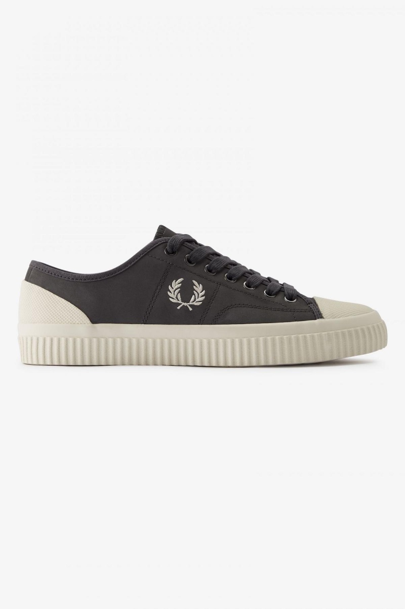 Fred Perry Low Hughes Schuhe Herren Gunmetal / Ecru | CHZDE40783