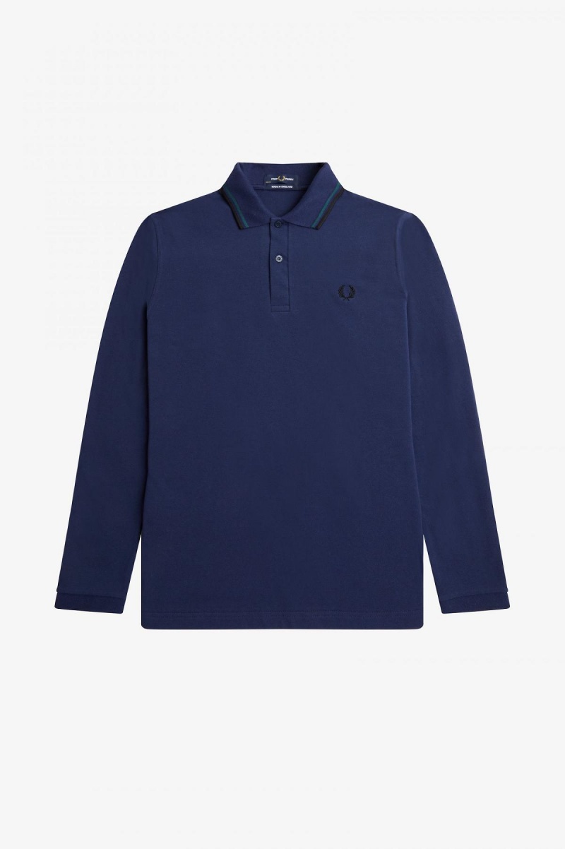 Fred Perry M1212 Fred Perry Shirt Herren Navy Blau Schwarz | GCHEC46715