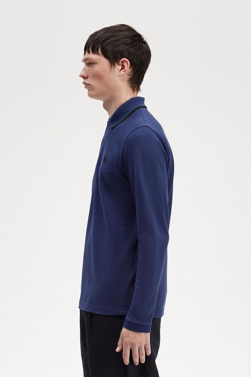 Fred Perry M1212 Polo Shirts Herren Navy Blau Schwarz | UCHTG27231