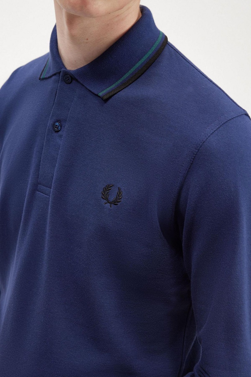 Fred Perry M1212 Polo Shirts Herren Navy Blau Schwarz | UCHTG27231