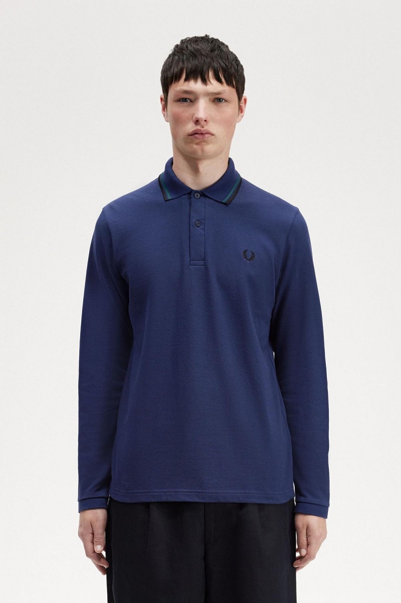 Fred Perry M1212 Polo Shirts Herren Navy Blau Schwarz | UCHTG27231