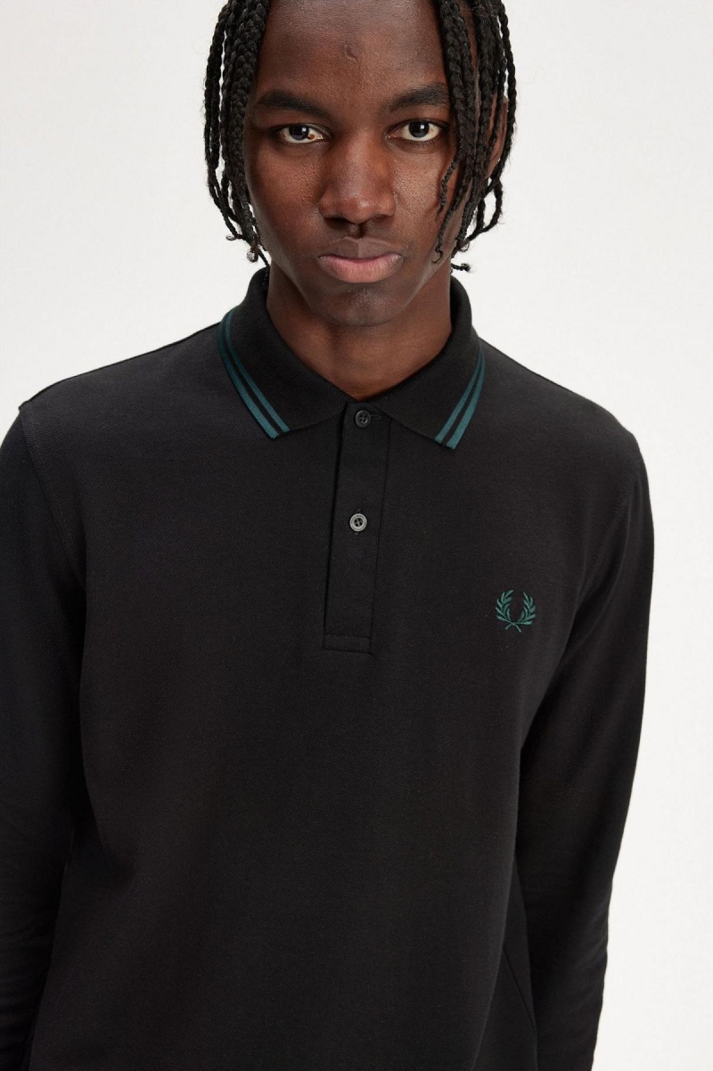 Fred Perry M1212 Polo Shirts Herren Schwarz Blau Blau | MCHHR62614