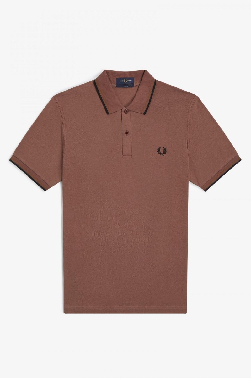 Fred Perry M12 Fred Perry Shirt Herren Braun Dunkelschwarz | ECHHC85172