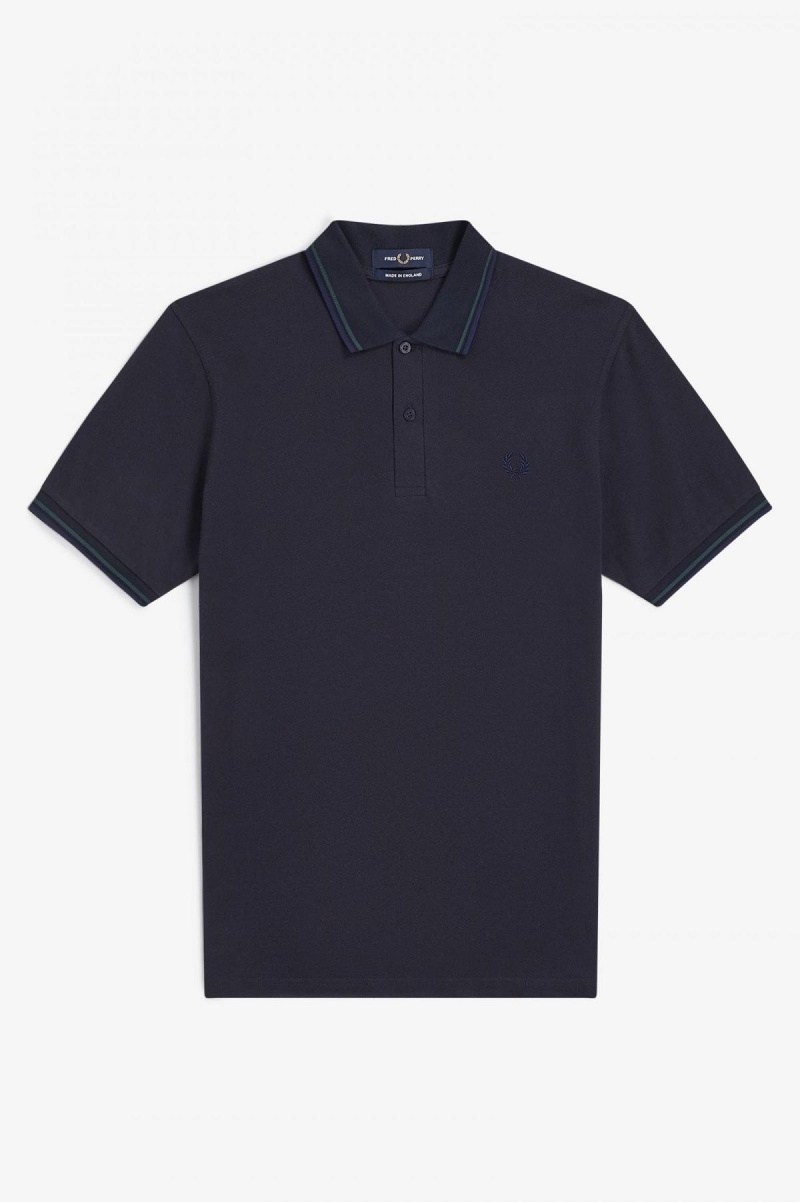 Fred Perry M12 Fred Perry Shirt Herren Navy Blau Navy | SCHNY62612