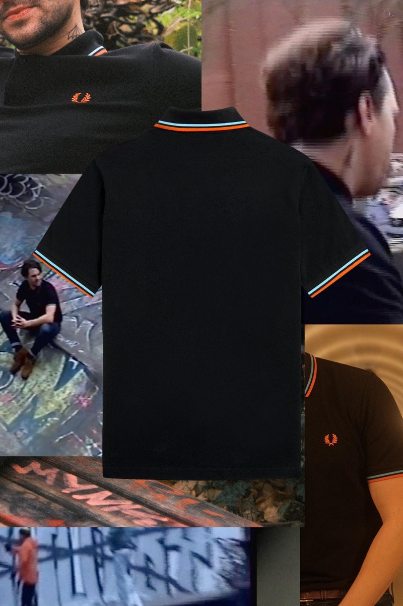 Fred Perry M12 Fred Perry Shirt Herren Schwarz Blau Orange | YCHGT68656