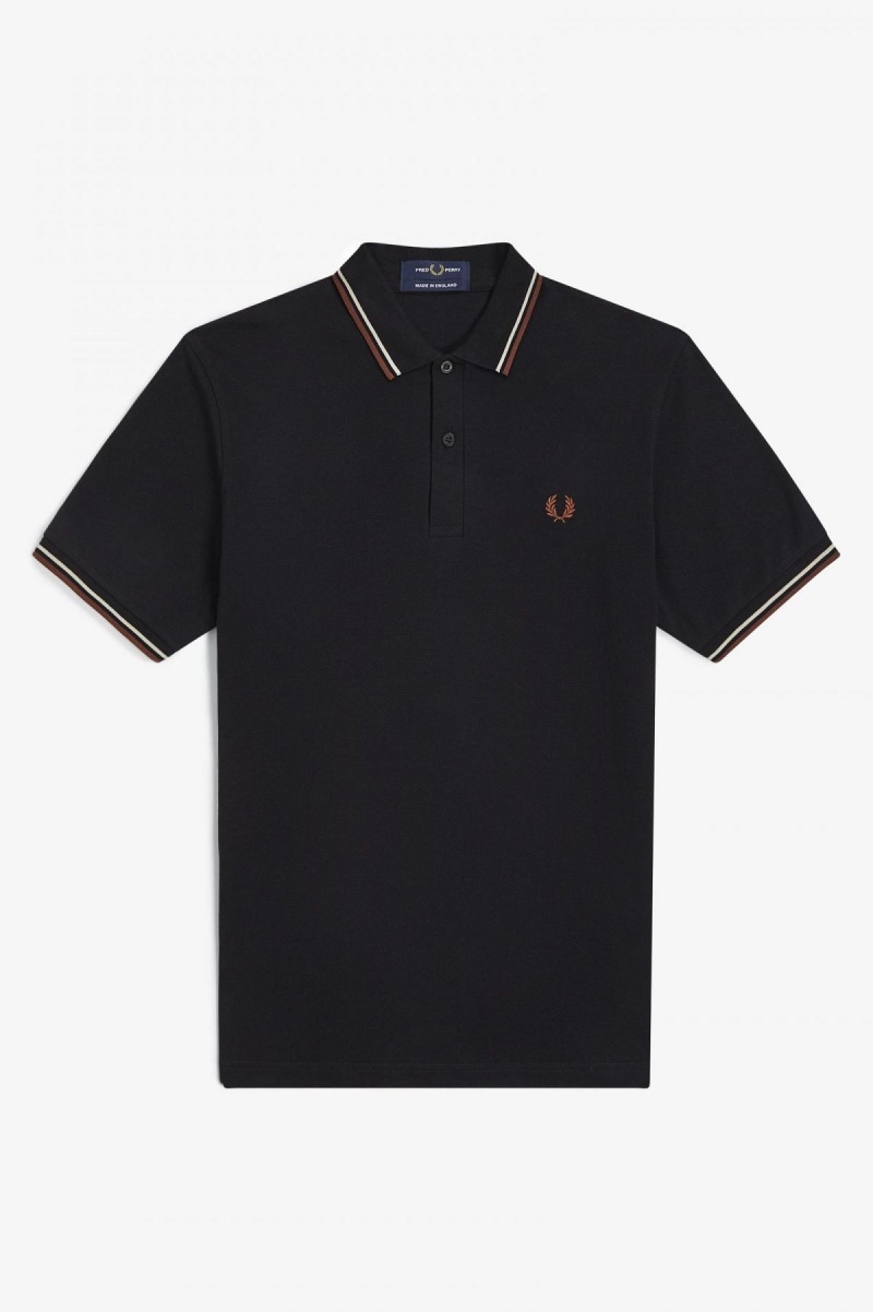 Fred Perry M12 Fred Perry Shirt Herren Schwarz Braun | CHICD71755