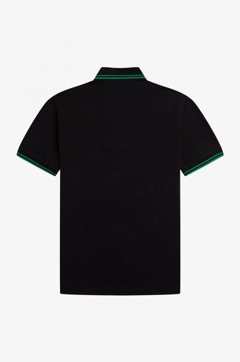 Fred Perry M12 Fred Perry Shirt Herren Schwarz Grün Grün | CHNEJ34480