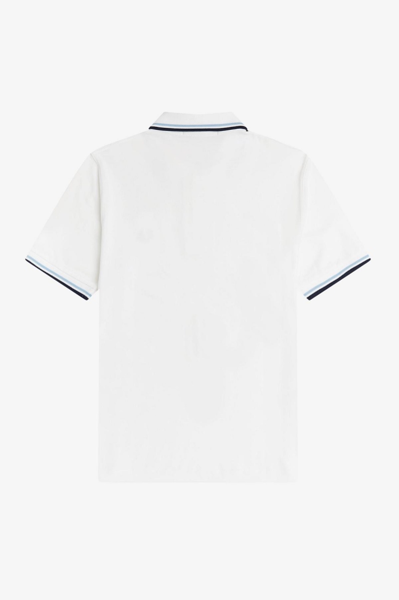 Fred Perry M12 Fred Perry Shirt Herren Weiß Navy | CHDFL22324