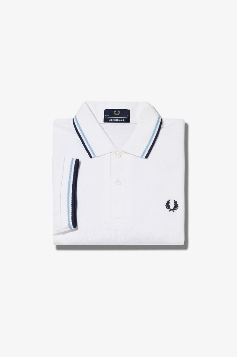 Fred Perry M12 Fred Perry Shirt Herren Weiß Navy | CHDFL22324