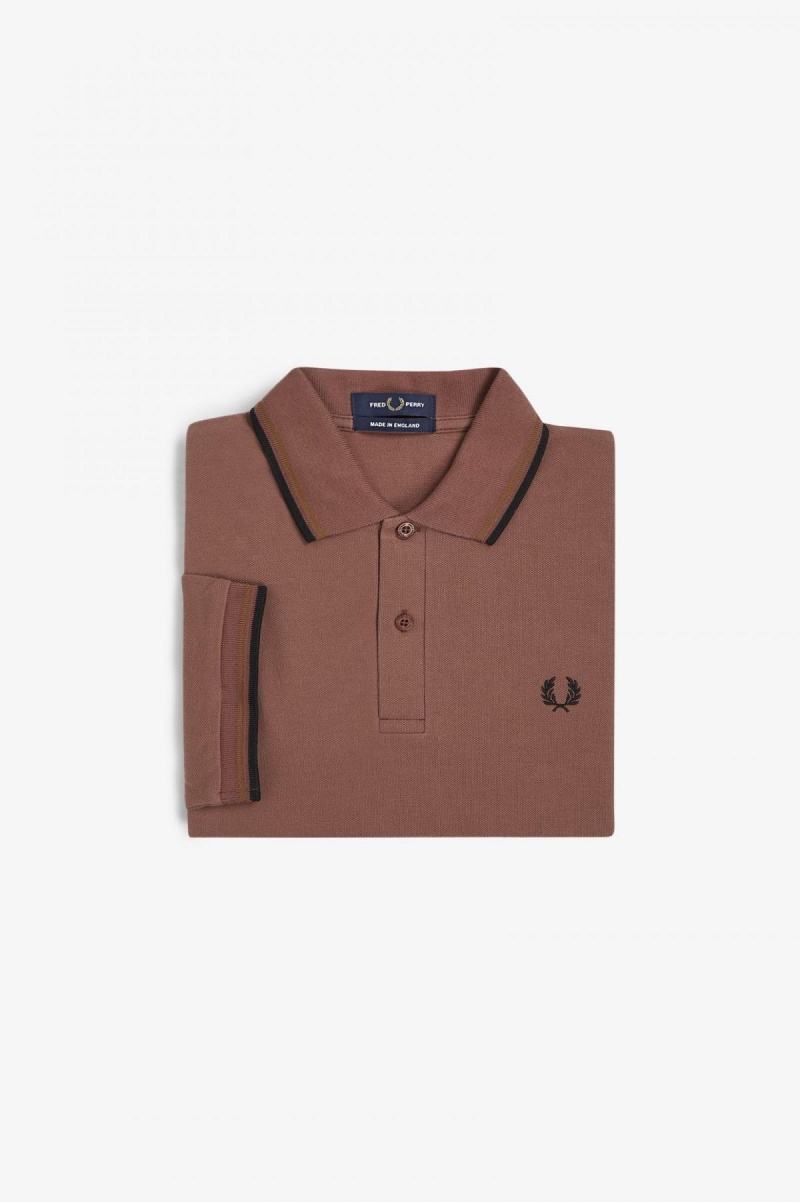 Fred Perry M12 Polo Shirts Herren Braun Dunkelschwarz | CHXMI82138