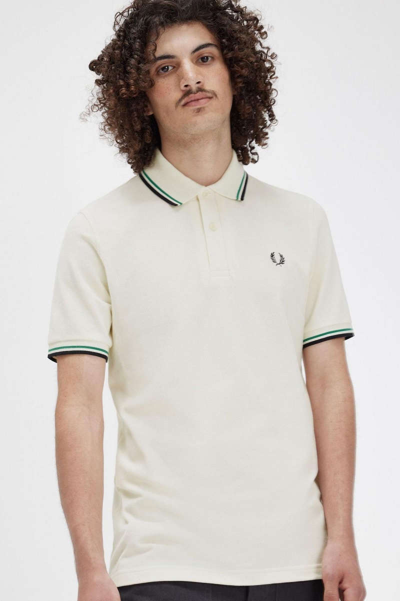 Fred Perry M12 Polo Shirts Herren Hellgrün Schwarz | LCHTR28718