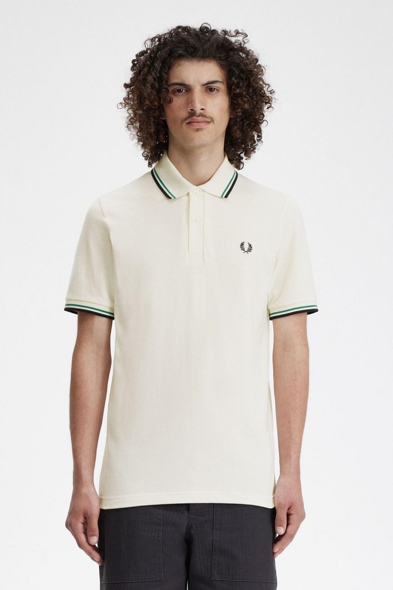 Fred Perry M12 Polo Shirts Herren Hellgrün Schwarz | LCHTR28718