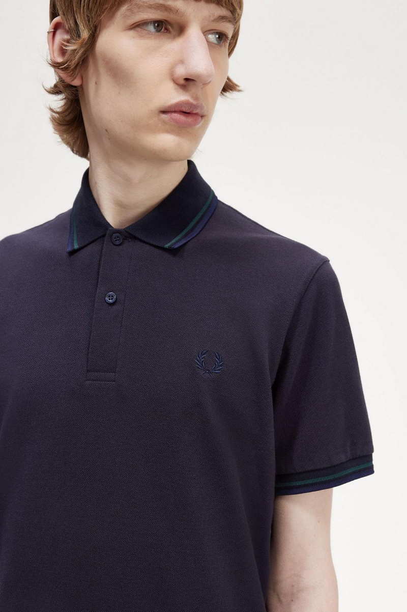 Fred Perry M12 Polo Shirts Herren Navy Blau Navy | LCHSX23871