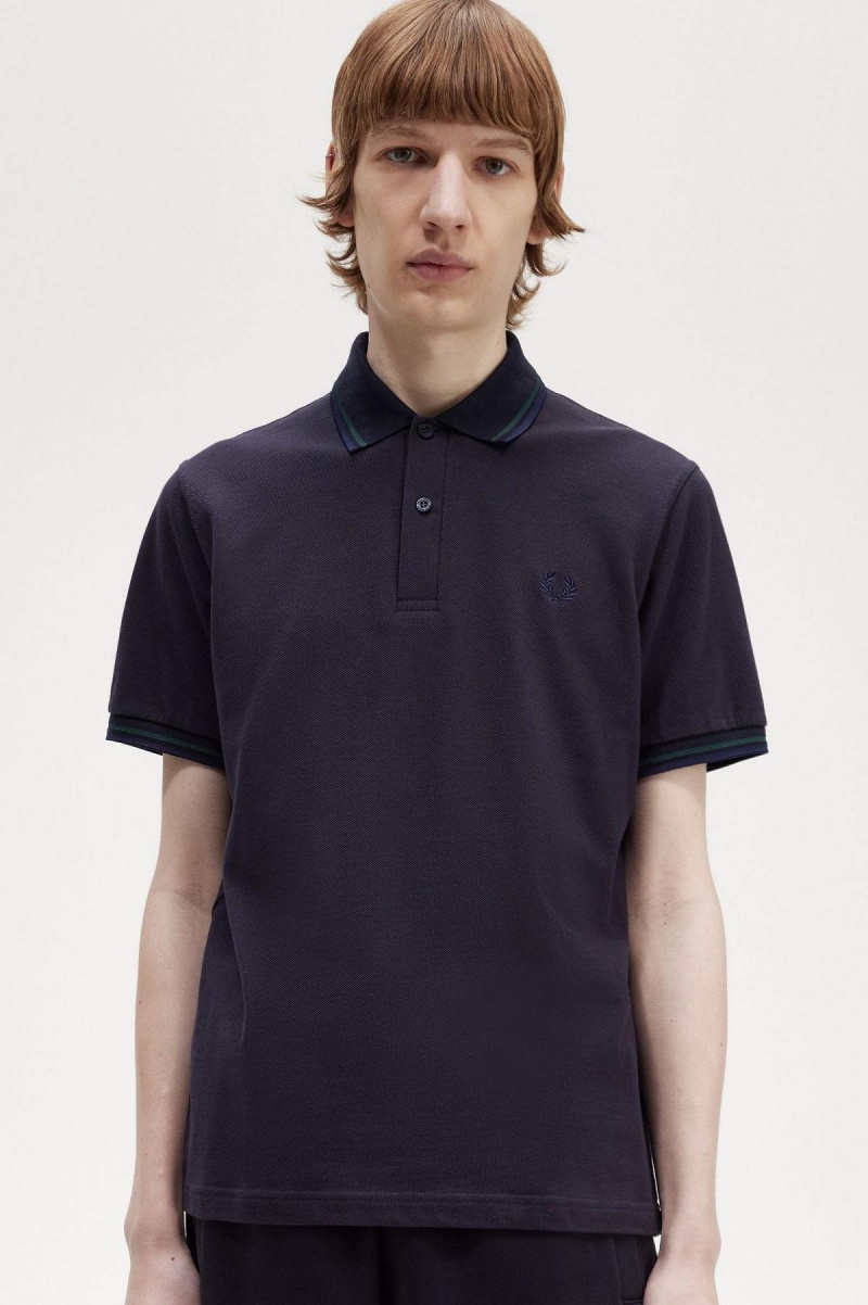 Fred Perry M12 Polo Shirts Herren Navy Blau Navy | LCHSX23871