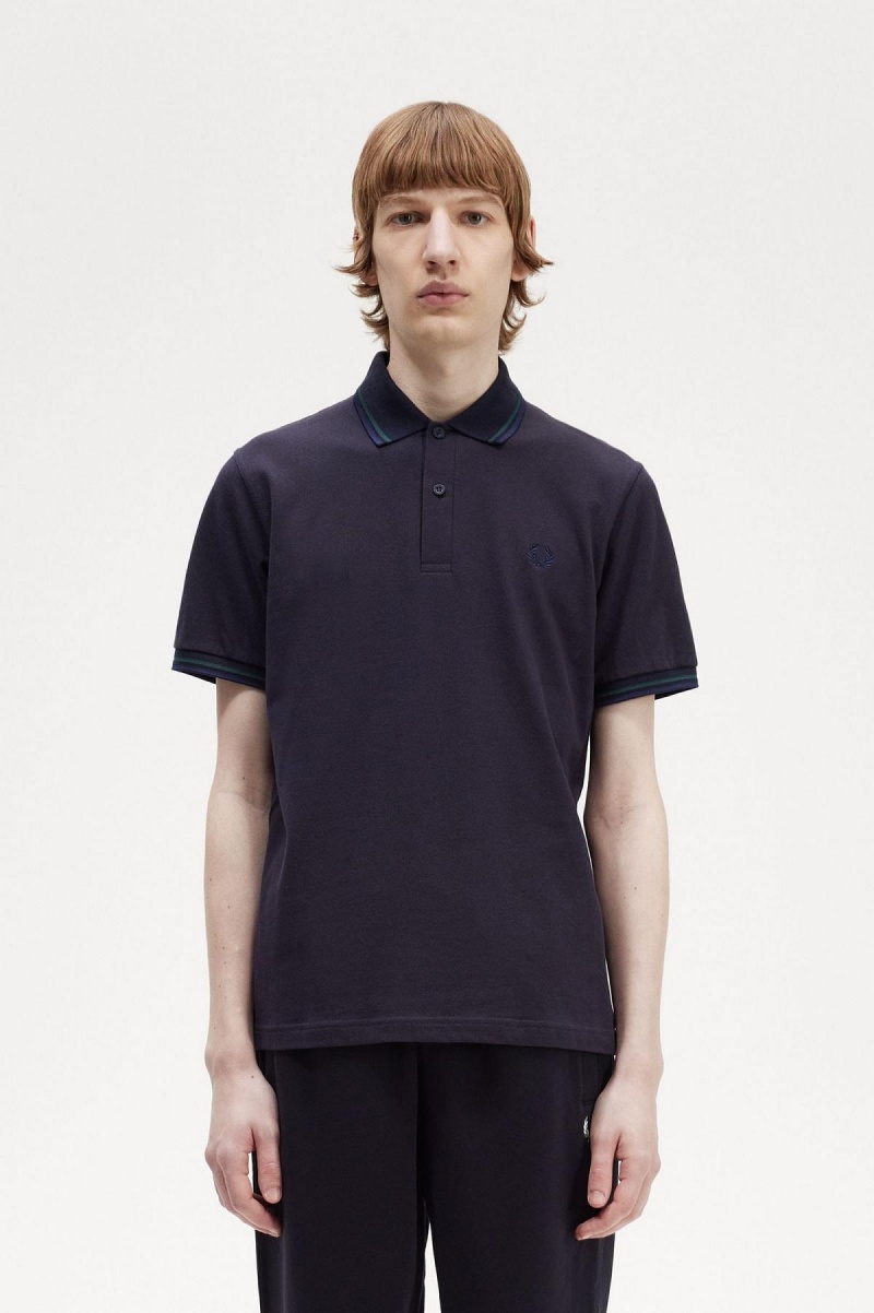 Fred Perry M12 Polo Shirts Herren Navy Blau Navy | LCHSX23871
