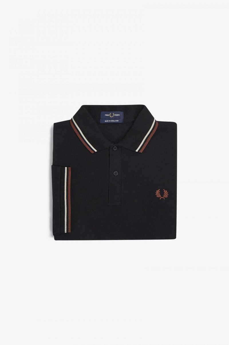 Fred Perry M12 Polo Shirts Herren Schwarz Braun | BCHSD83779