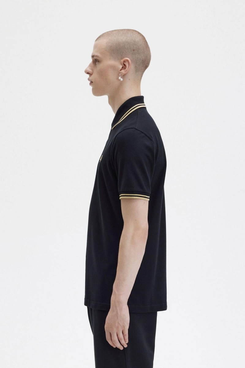 Fred Perry M12 Polo Shirts Herren Schwarz | XCHGW64070
