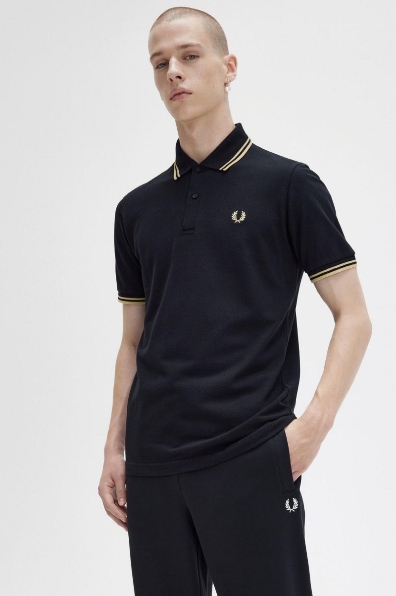 Fred Perry M12 Polo Shirts Herren Schwarz | XCHGW64070