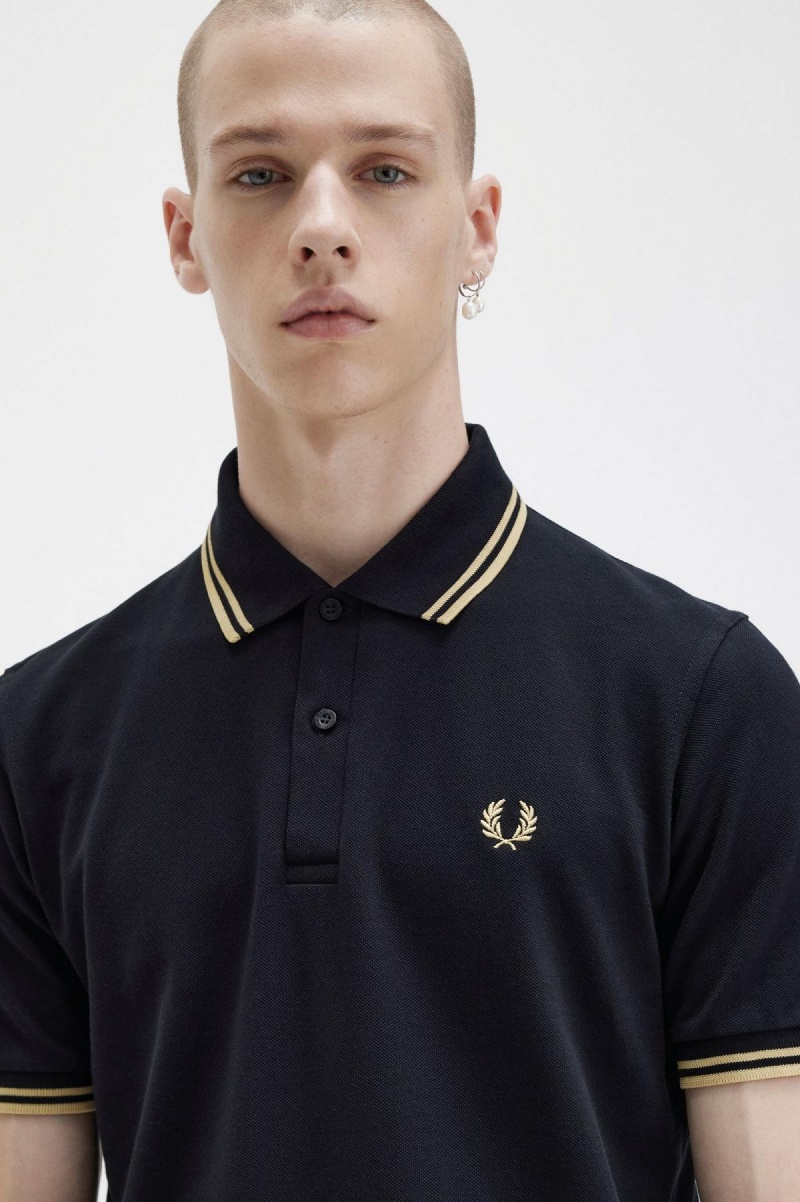 Fred Perry M12 Polo Shirts Herren Schwarz | XCHGW64070