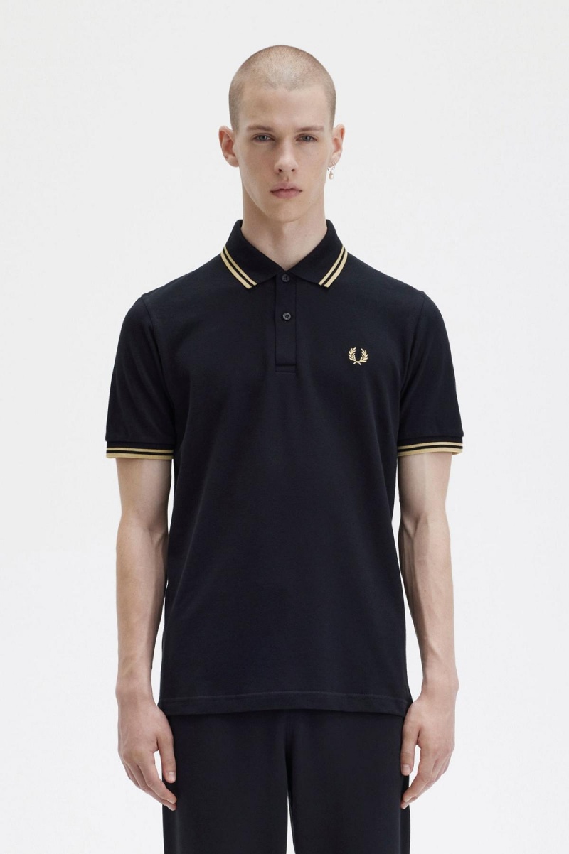Fred Perry M12 Polo Shirts Herren Schwarz | XCHGW64070