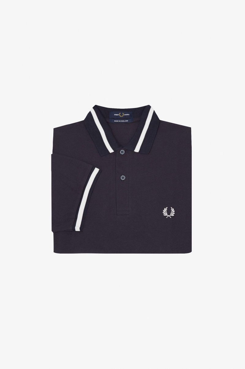 Fred Perry M2 Polo Shirts Herren Navy Weiß | SCHVO45340