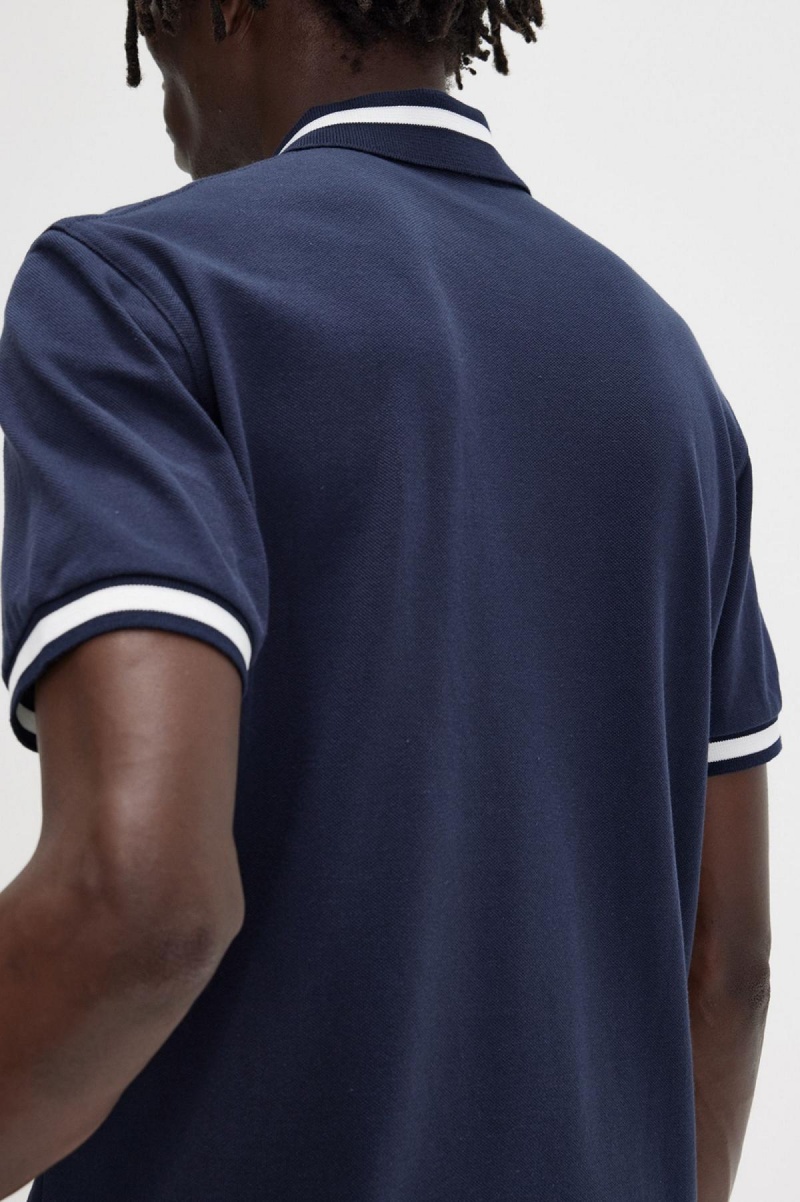 Fred Perry M2 Polo Shirts Herren Navy Weiß | SCHVO45340