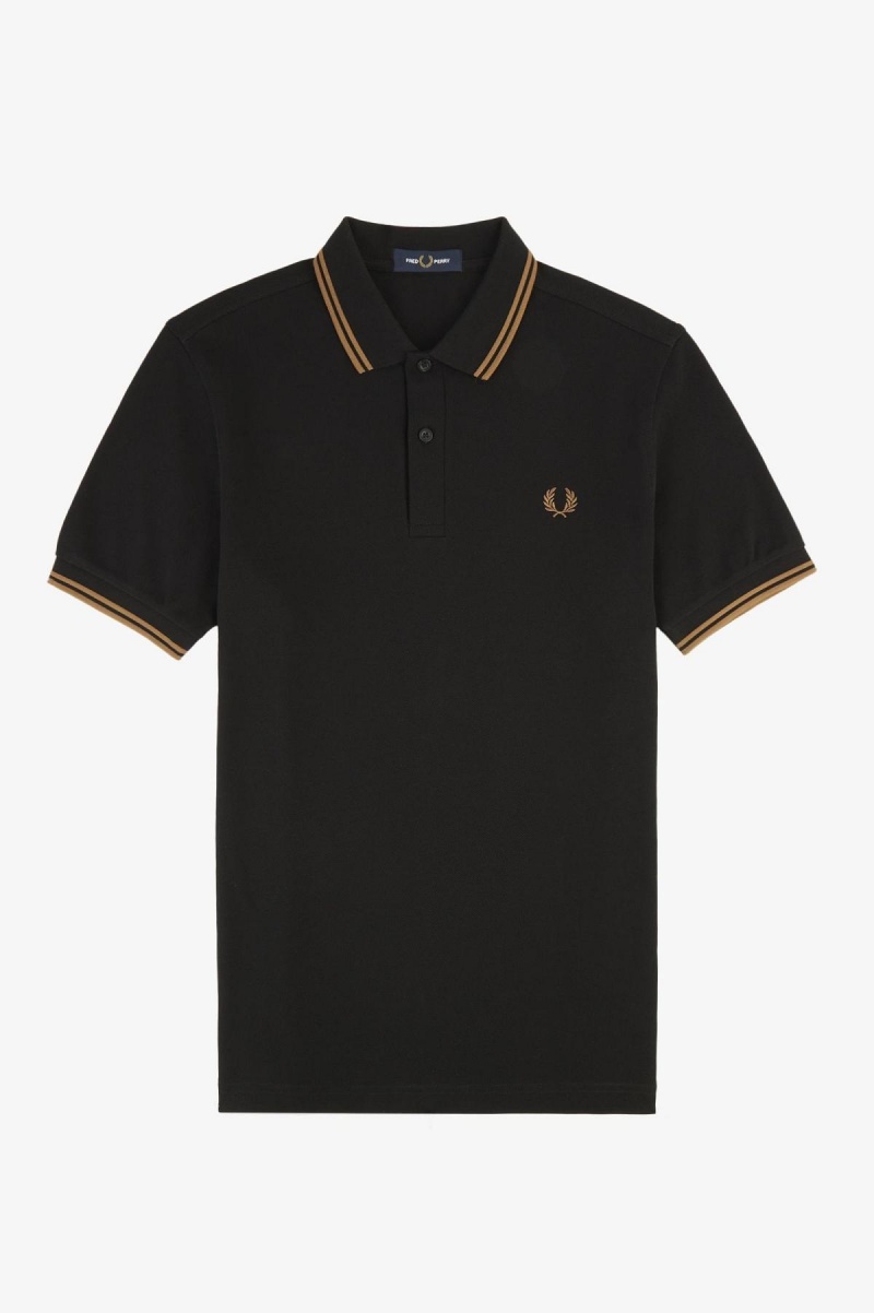 Fred Perry M3600 Fred Perry Shirt Herren Schwarz | ZCHNQ29570