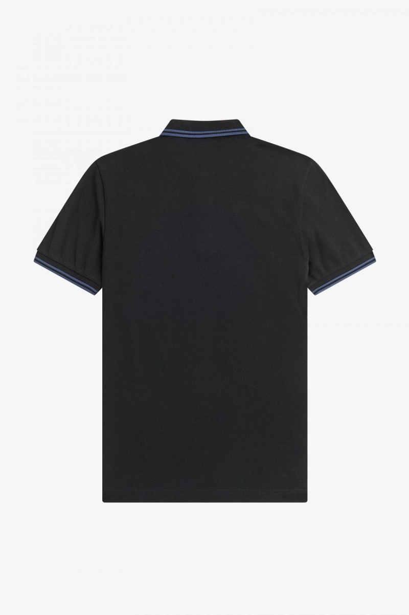 Fred Perry M3600 Fred Perry Shirt Herren Schwarz Blau Blau | CHEAH64727