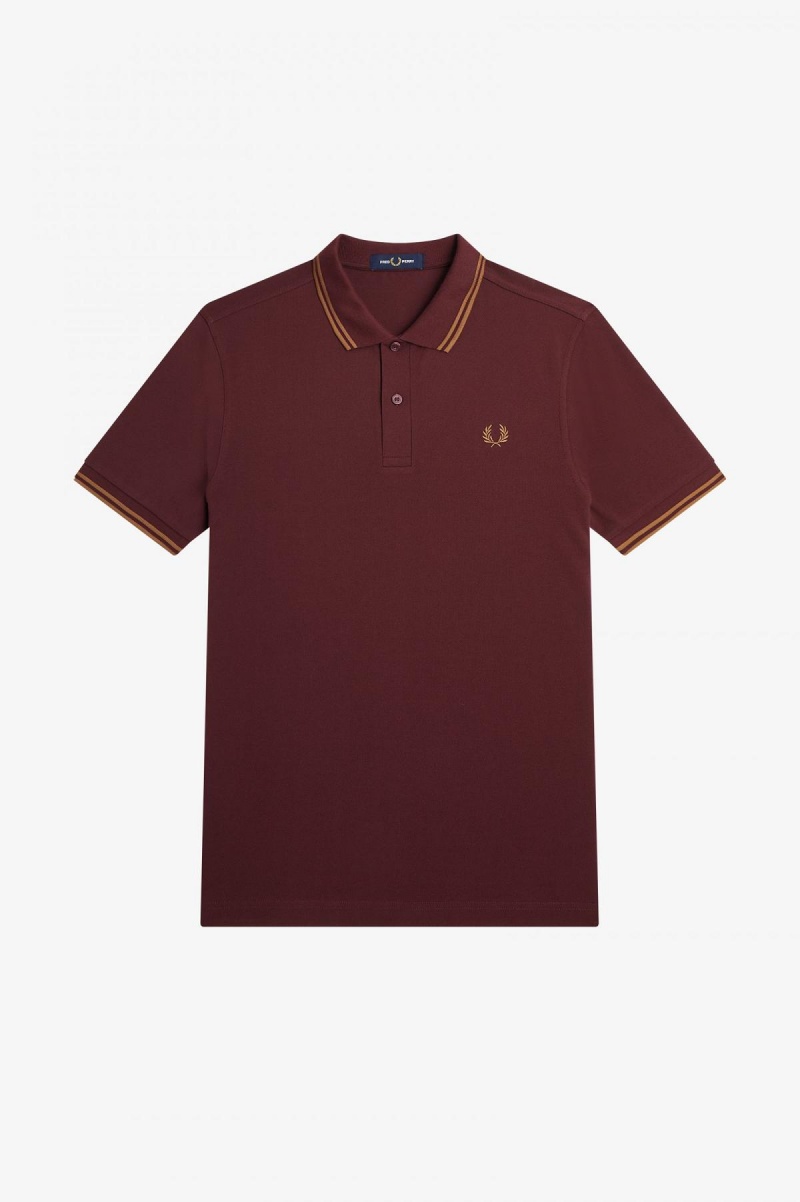 Fred Perry M3600 Fred Perry Shirt Herren Oxblood / Shaded Stone / Shaded Stone | SCHVO10525