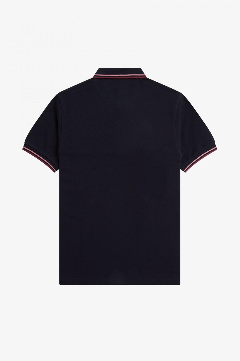 Fred Perry M3600 Fred Perry Shirt Herren Navy Rosa Rosa | TCHPQ66108