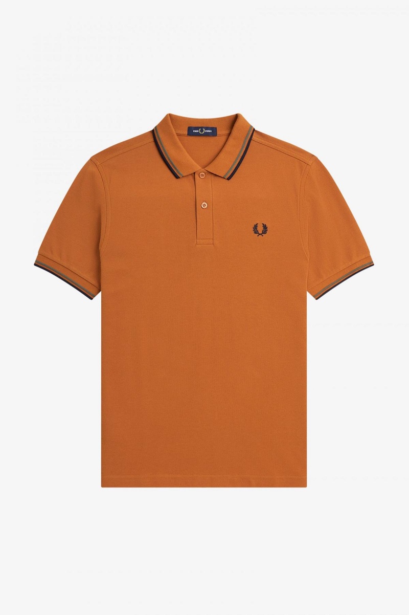 Fred Perry M3600 Fred Perry Shirt Herren Grün Navy | MCHFT81925