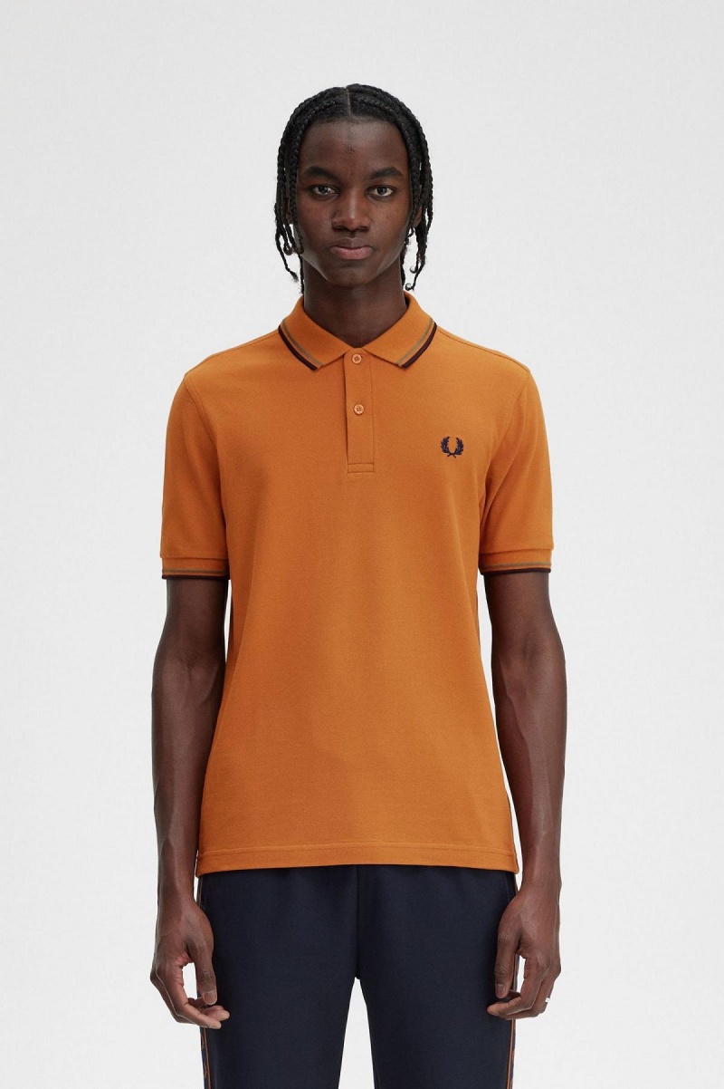 Fred Perry M3600 Fred Perry Shirt Herren Grün Navy | MCHFT81925