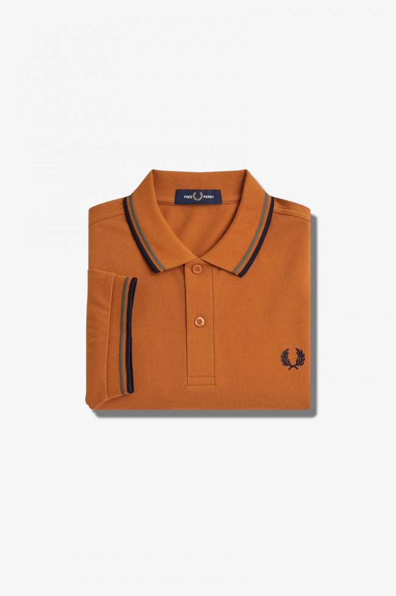 Fred Perry M3600 Fred Perry Shirt Herren Grün Navy | MCHFT81925
