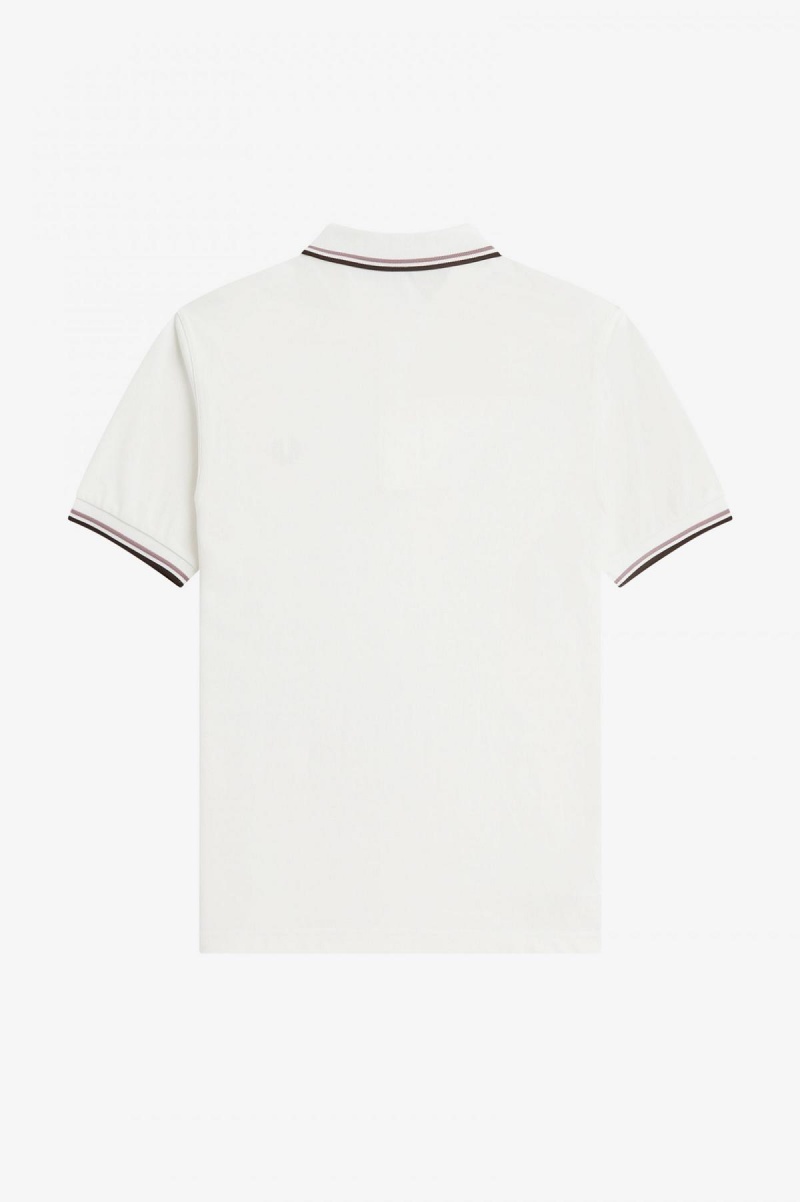 Fred Perry M3600 Fred Perry Shirt Herren Weiß Tiefesrosa | LCHTR54151