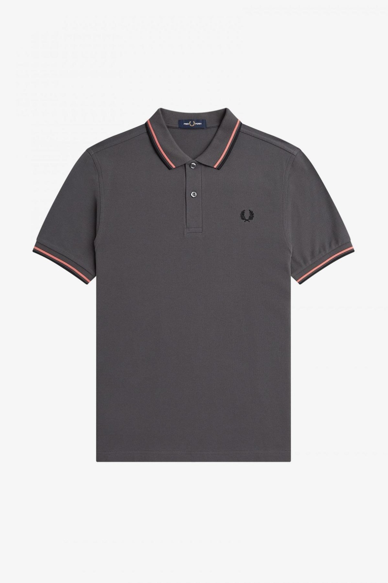 Fred Perry M3600 Fred Perry Shirt Herren Koralle Schwarz | FCHHY27429