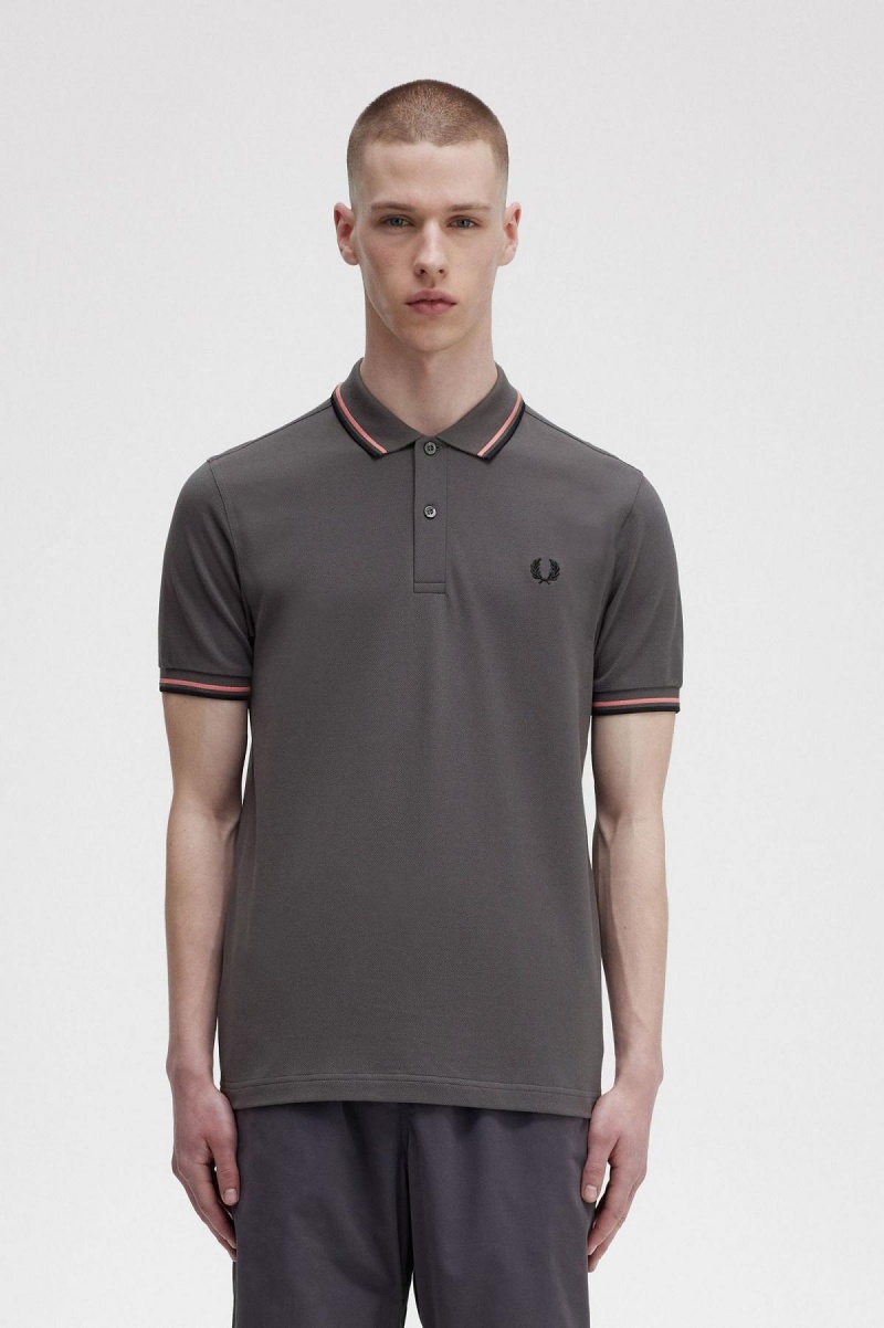 Fred Perry M3600 Fred Perry Shirt Herren Koralle Schwarz | FCHHY27429