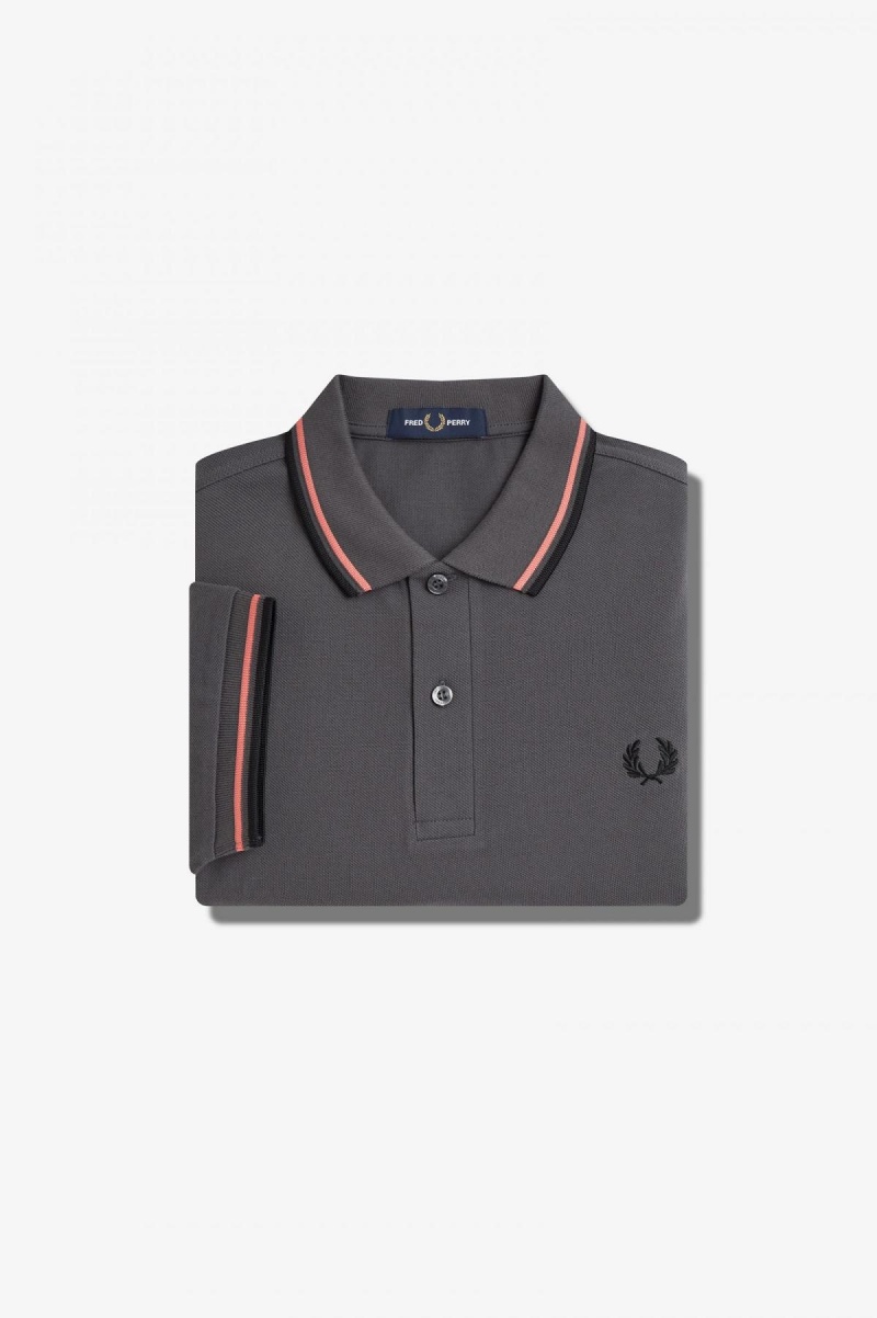 Fred Perry M3600 Fred Perry Shirt Herren Koralle Schwarz | FCHHY27429