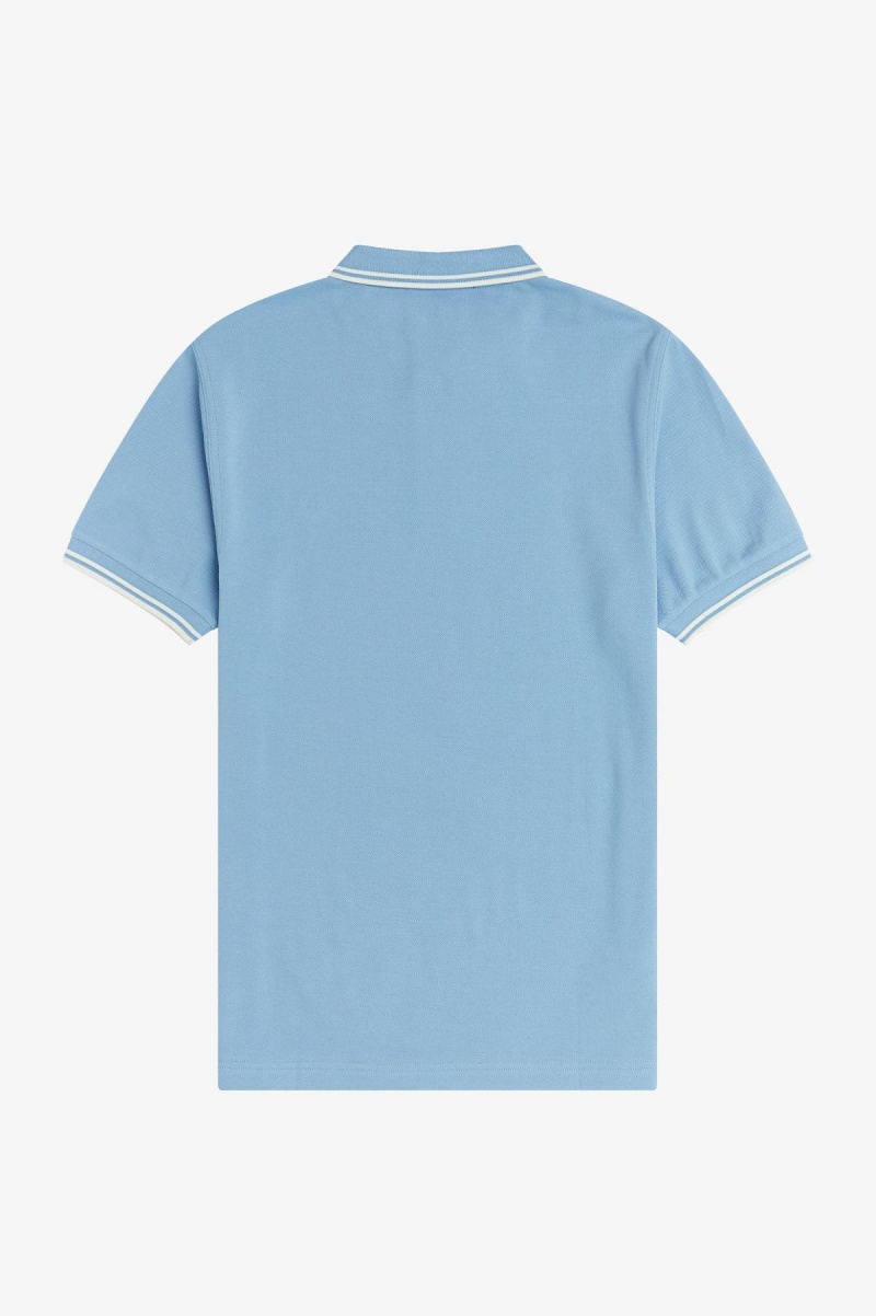 Fred Perry M3600 Fred Perry Shirt Herren Blau Weiß Weiß | UCHTG47971