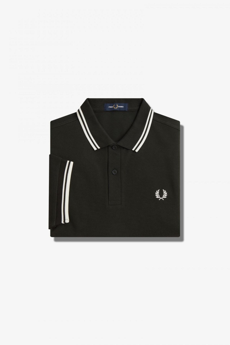 Fred Perry M3600 Fred Perry Shirt Herren Grün Weiß Weiß | GCHEC71217