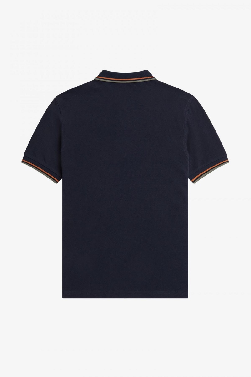 Fred Perry M3600 Fred Perry Shirt Herren Navy Grün | GCHEC66693