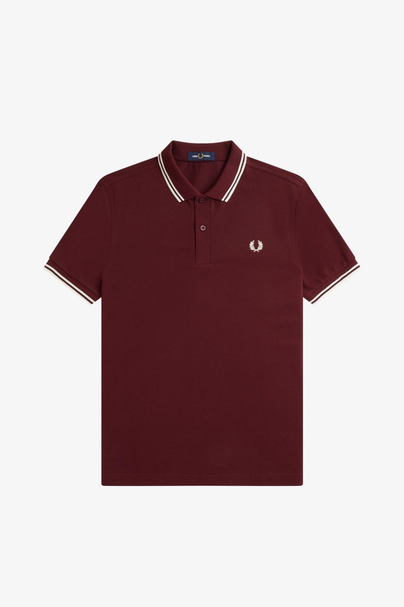 Fred Perry M3600 Fred Perry Shirt Herren Oxblood / Ecru / Ecru | DCHVO23076
