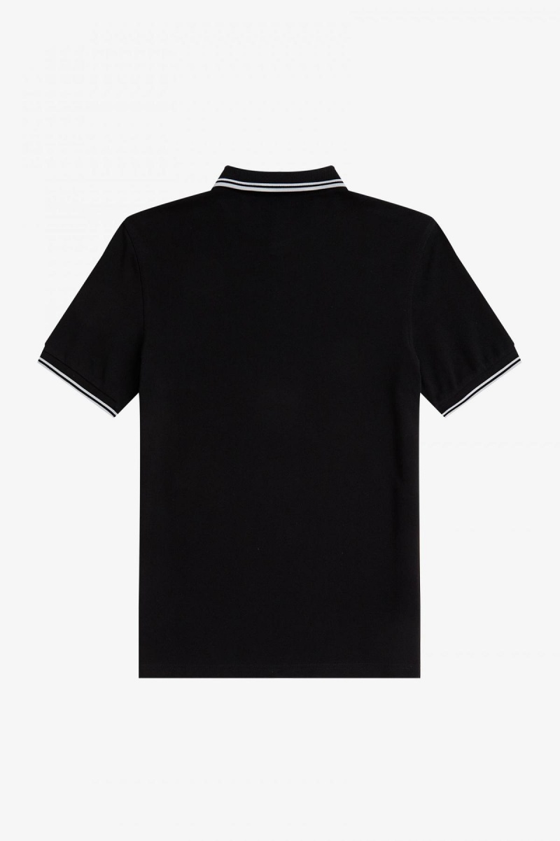 Fred Perry M3600 Fred Perry Shirt Herren Schwarz Weiß Weiß | QCHWA86012