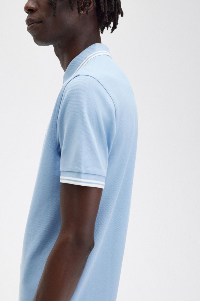 Fred Perry M3600 Polo Shirts Herren Blau Weiß Weiß | CHEGJ72170