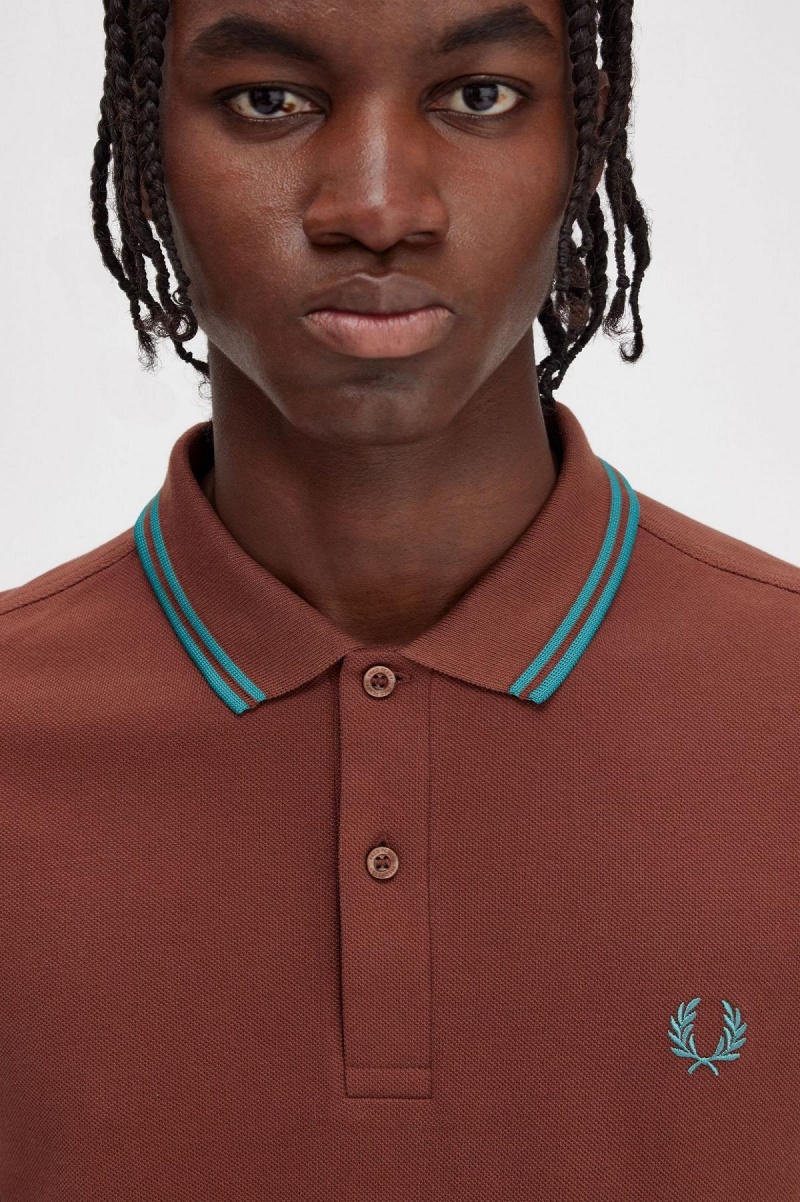 Fred Perry M3600 Polo Shirts Herren Braun Tiefesmintfarben Tiefesmintfarben | SCHNY40005