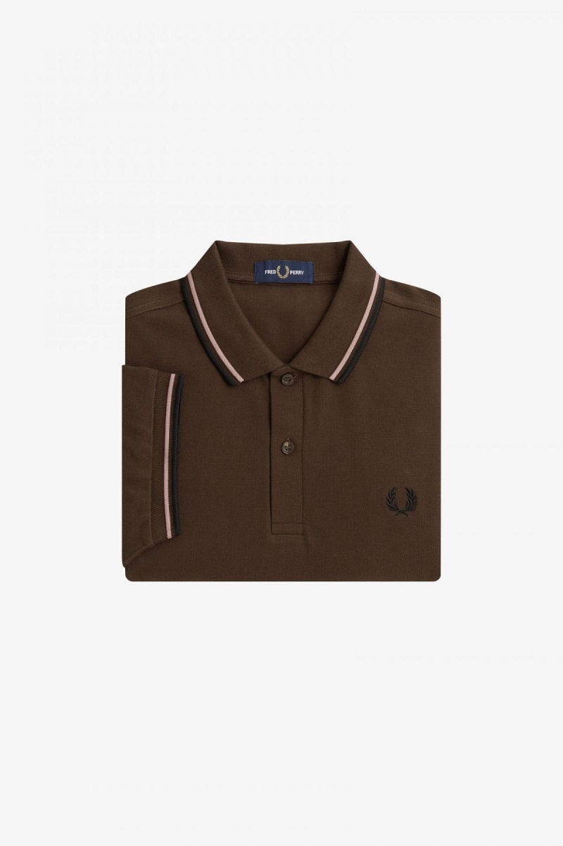 Fred Perry M3600 Polo Shirts Herren Dunkelrosa Schwarz | CHJKU15562