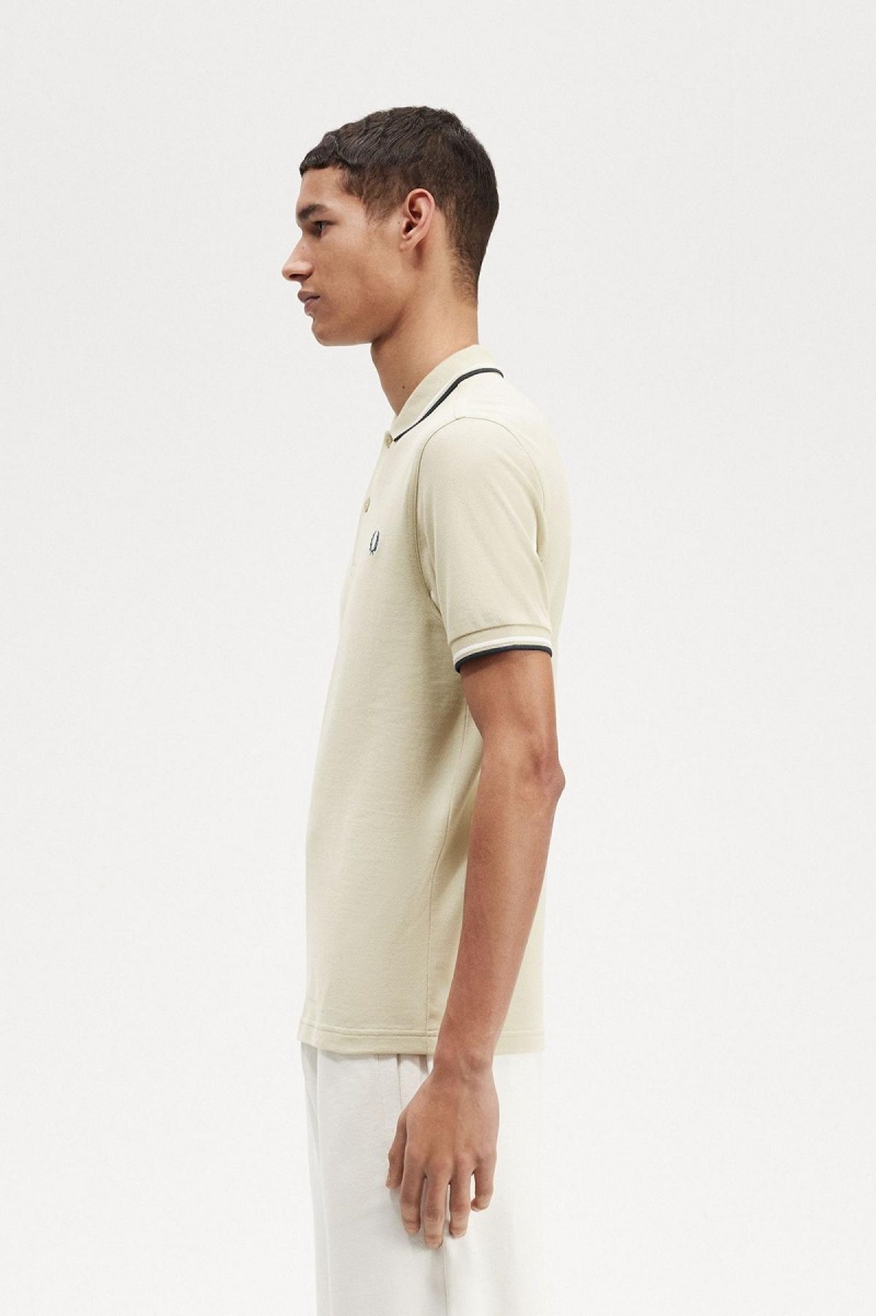 Fred Perry M3600 Polo Shirts Herren Hellweiß Blau | CHCVG74774