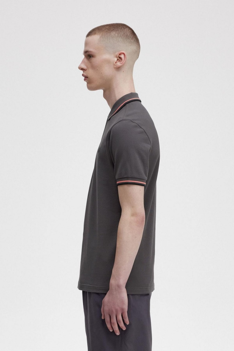 Fred Perry M3600 Polo Shirts Herren Koralle Schwarz | QCHUV69045