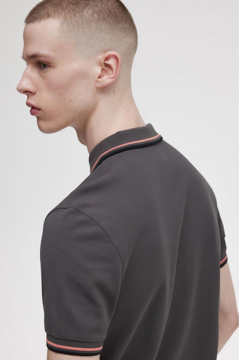 Fred Perry M3600 Polo Shirts Herren Koralle Schwarz | QCHUV69045