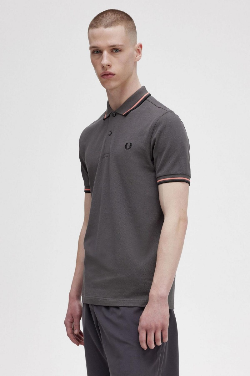 Fred Perry M3600 Polo Shirts Herren Koralle Schwarz | QCHUV69045