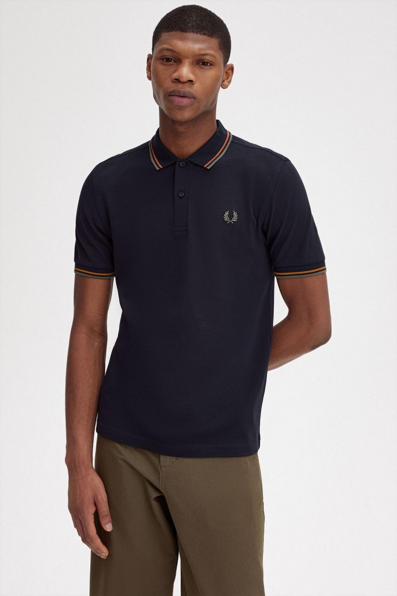 Fred Perry M3600 Polo Shirts Herren Navy Grün | CHNEJ33099